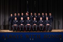 U.S. Space Force officer trainees wear their new service dress for a class photo in preparation for Officer Training School graduation at Maxwell Air Force Base, Alabama, Dec. 4, 2025. The dawn of a new era in military service unfolds as the first newly commissioned U.S. Space Force Guardians to wear the service’s new dress uniforms graduated from OTS, symbolizing a significant milestone in the evolution of the U.S. Space Force.