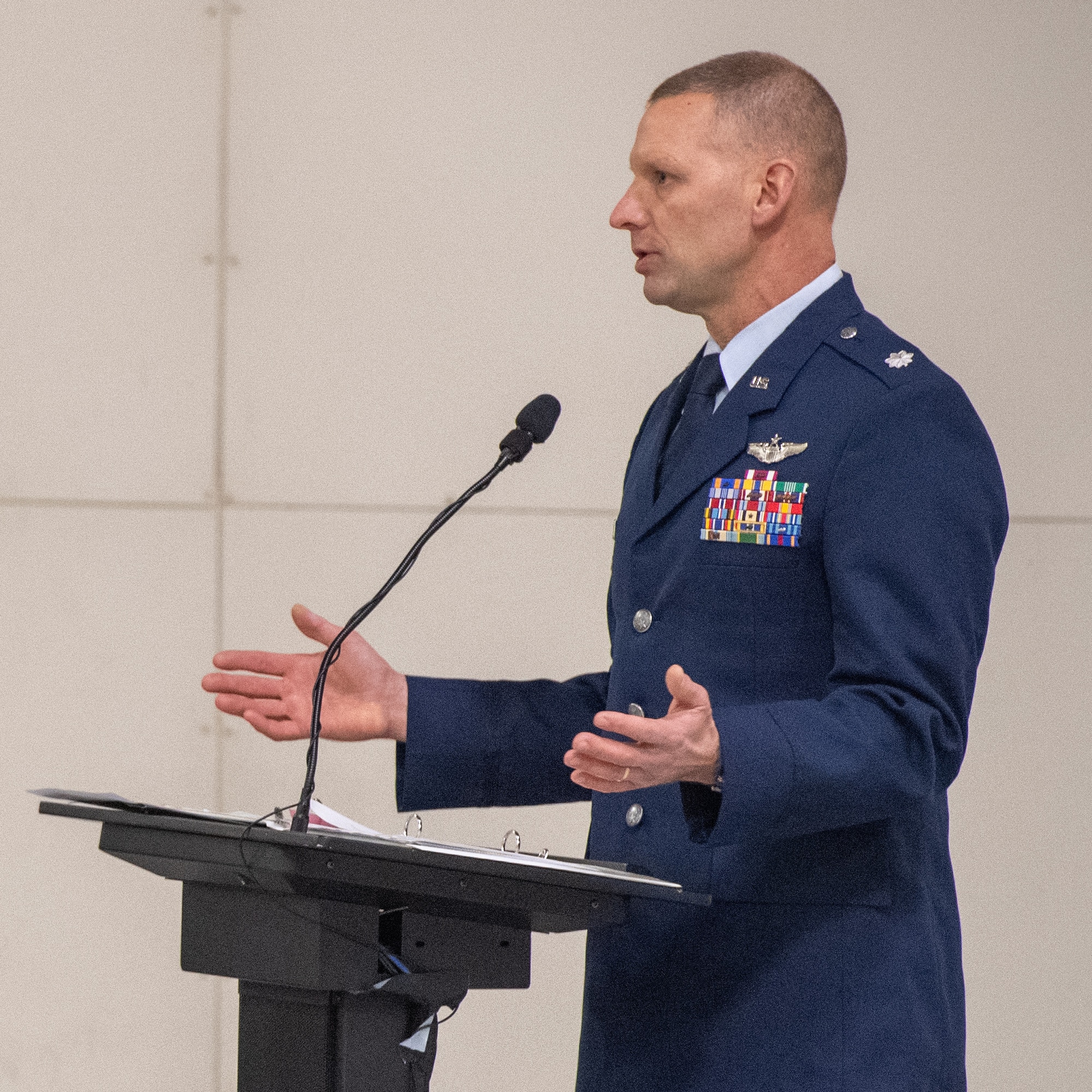 MIDDLETOWN, Pa – Lt Col. Lee Dewald (right) receives the guidon from Col. Robert Noren, 193rd Special Operations Wing commander, during a change of command ceremony for the 193rd Special Operations Mission Support Group in Middletown, Pa., Dec. 5, 2025.