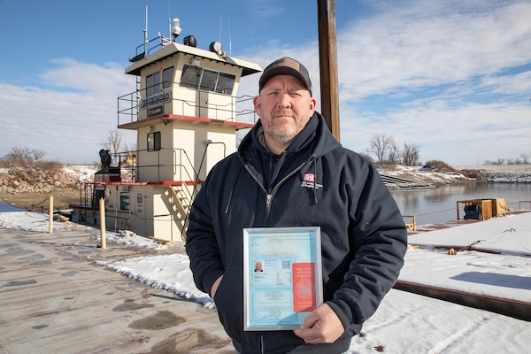 Photo of towboat pilot