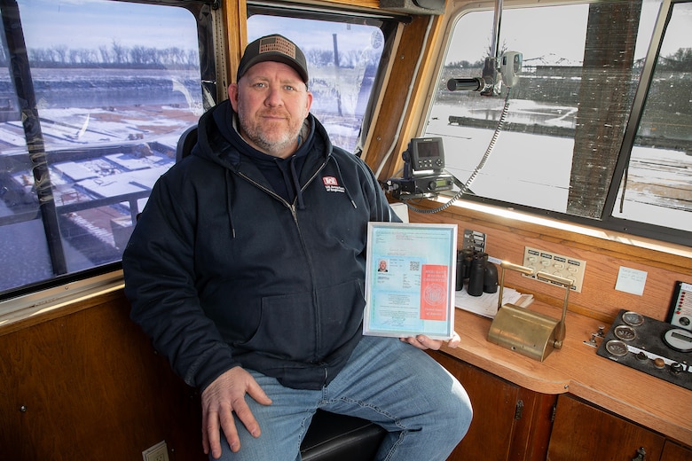 Photo of towboat pilot