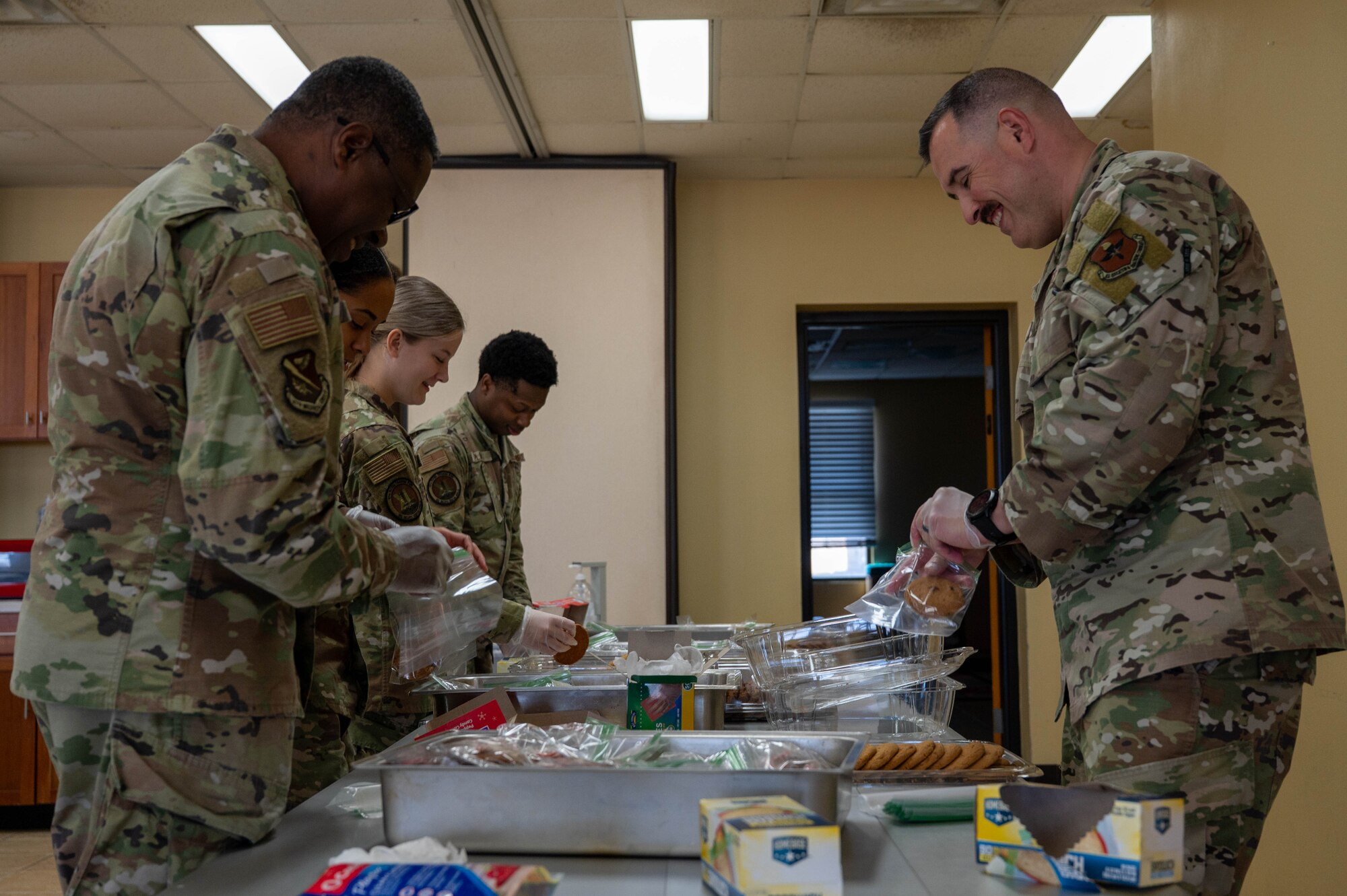 Col. Ellison and Chief Garza visited the Chapel to help set up decorations to celebrate Christmas and prepare for this year’s upcoming Christmas Tree lighting, an event marking the beginning of the holiday season for the base community.