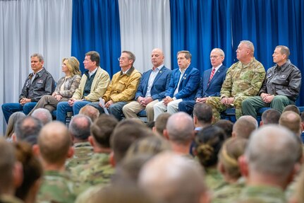 Tennessee Gov. Bill Lee, as well as distinguished guests, other elected officials and local civic leaders, attended a historical ceremony at McGhee Tyson Air National Guard Base, Knoxville, Tennessee, Dec. 7, 2025.