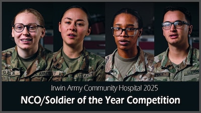What does it take to be named NCO/Soldier of the Year at Irwin Army Community Hospital? It’s more than strength. More than speed. More than knowing the right answer.

In this year’s competition, four Soldiers stepped forward to test themselves under pressure on the obstacle course, in a tactical combat casualty care lane, through a written exam, and before a demanding oral board. Every event pushed their physical limits. Every moment tested their mindset.

Behind the sweat and strain are quiet battles most people never see: self-doubt, fatigue, responsibility to teammates, and the weight of representing their profession.

The winner will be announced at IACH's Holiday Ball Jan. 17, 2026.