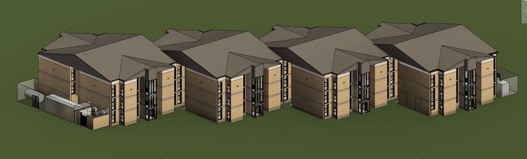 A digital rendering of what the VOLAR Barracks, B4067, will look like after project completion at Ft. Campbell, Ky.