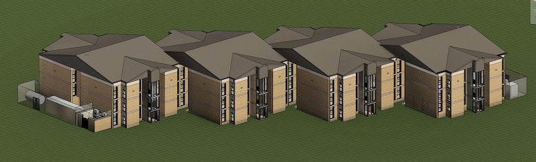 A digital rendering of what the VOLAR Barracks, B4067, will look like after project completion at Ft. Campbell, Ky.
