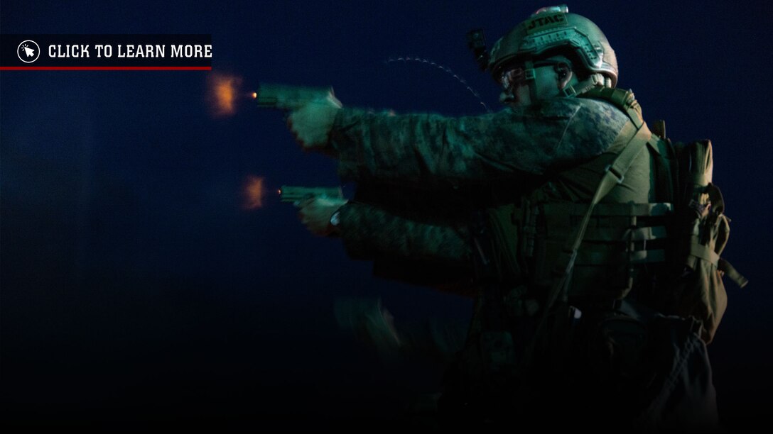 U.S. Marines with 4th Air Naval Gunfire Liaison Company, 31st Marine Expeditionary Unit, fire the SIG Sauer M18 during a deck live-fire aboard the amphibious assault ship USS America (LHA 6), in the Philippine Sea, Aug. 7, 2025. The Marines participated in training to sustain marksmanship fundamentals and increase technical and tactical acumen. The 31st MEU is operating aboard ships of the USS America Amphibious Ready Group in the 7th Fleet area of operations, the U.S. Navy’s largest forward-deployed numbered fleet, and routinely interacts and operates with allies and partners in preserving a free and open Indo-Pacific region. (U.S. Marine Corps photo by Sgt. Peter Rawlins)