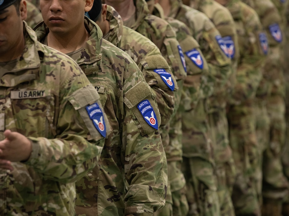 U.S. Army 1st Battalion, 5th Infantry Regiment Soldiers stand in formation at the closing ceremony of North Wind 25 in Camp Makomanai, Hokkaido, Japan, February 9, 2025.
