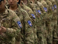 U.S. Army 1st Battalion, 5th Infantry Regiment Soldiers stand in formation at the closing ceremony of North Wind 25 in Camp Makomanai, Hokkaido, Japan, February 9, 2025.