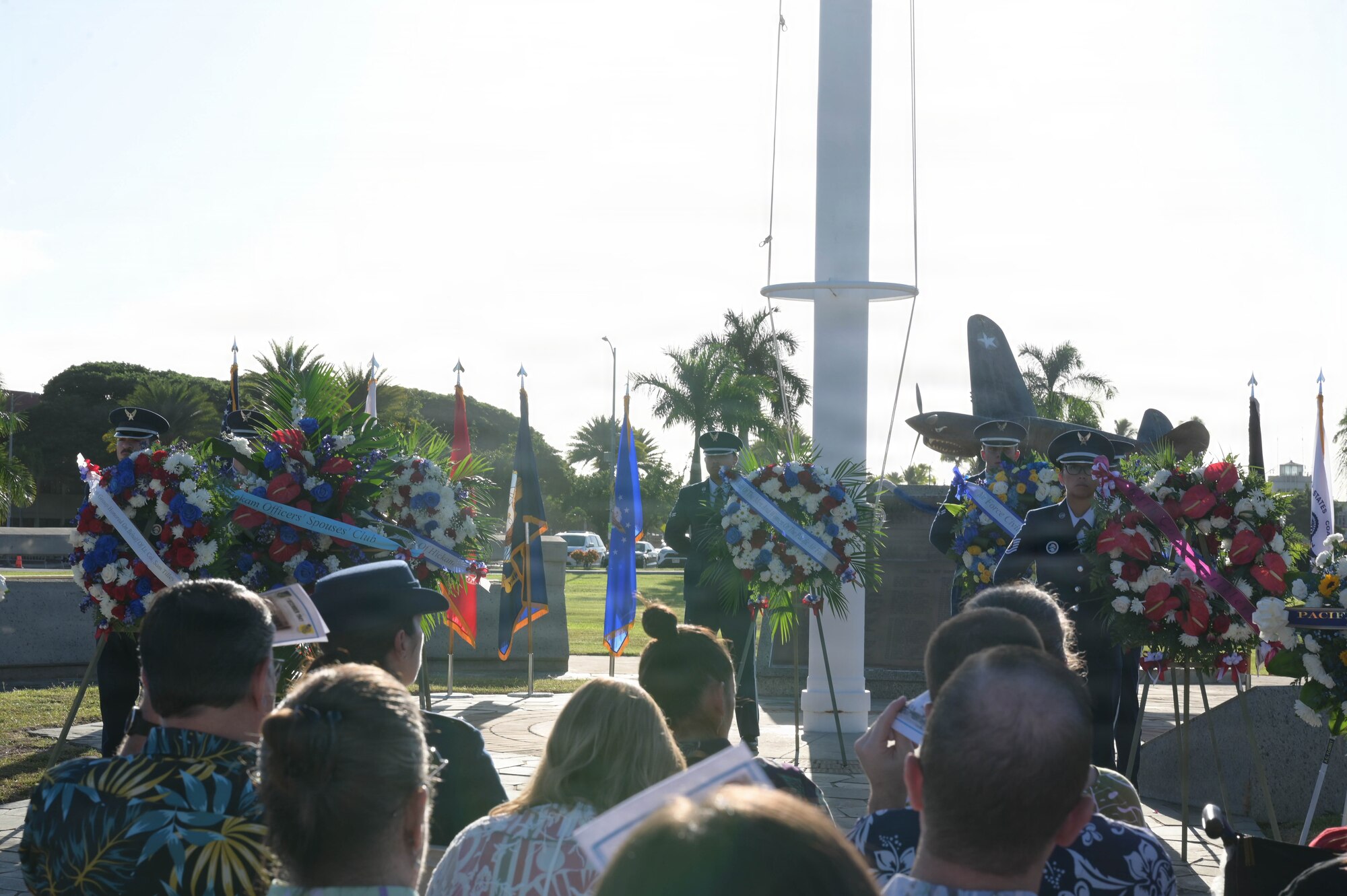 Honor Guard stand by wreathes during a Dec. 7 ceremony