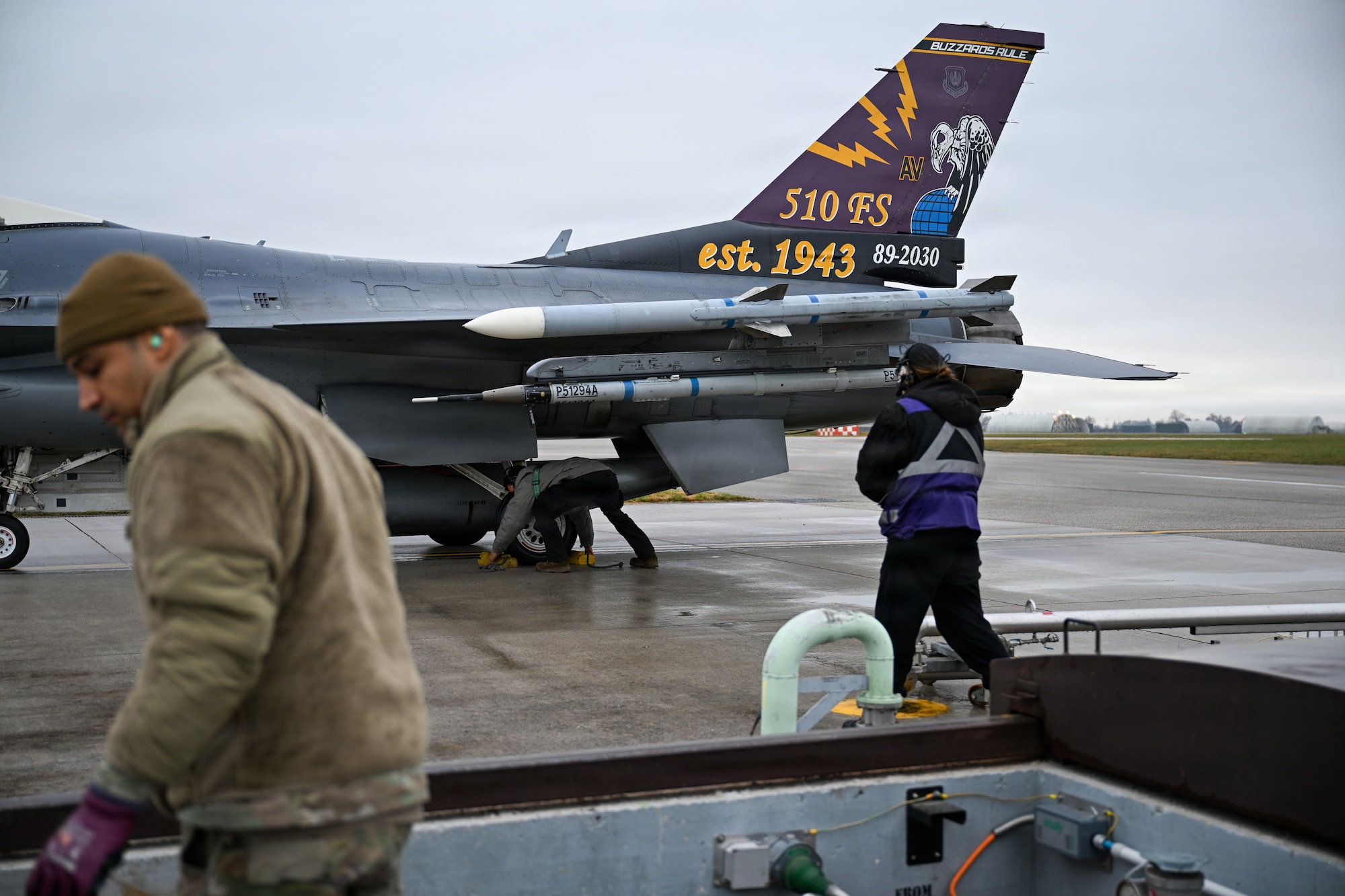 A jet prepares to fly.