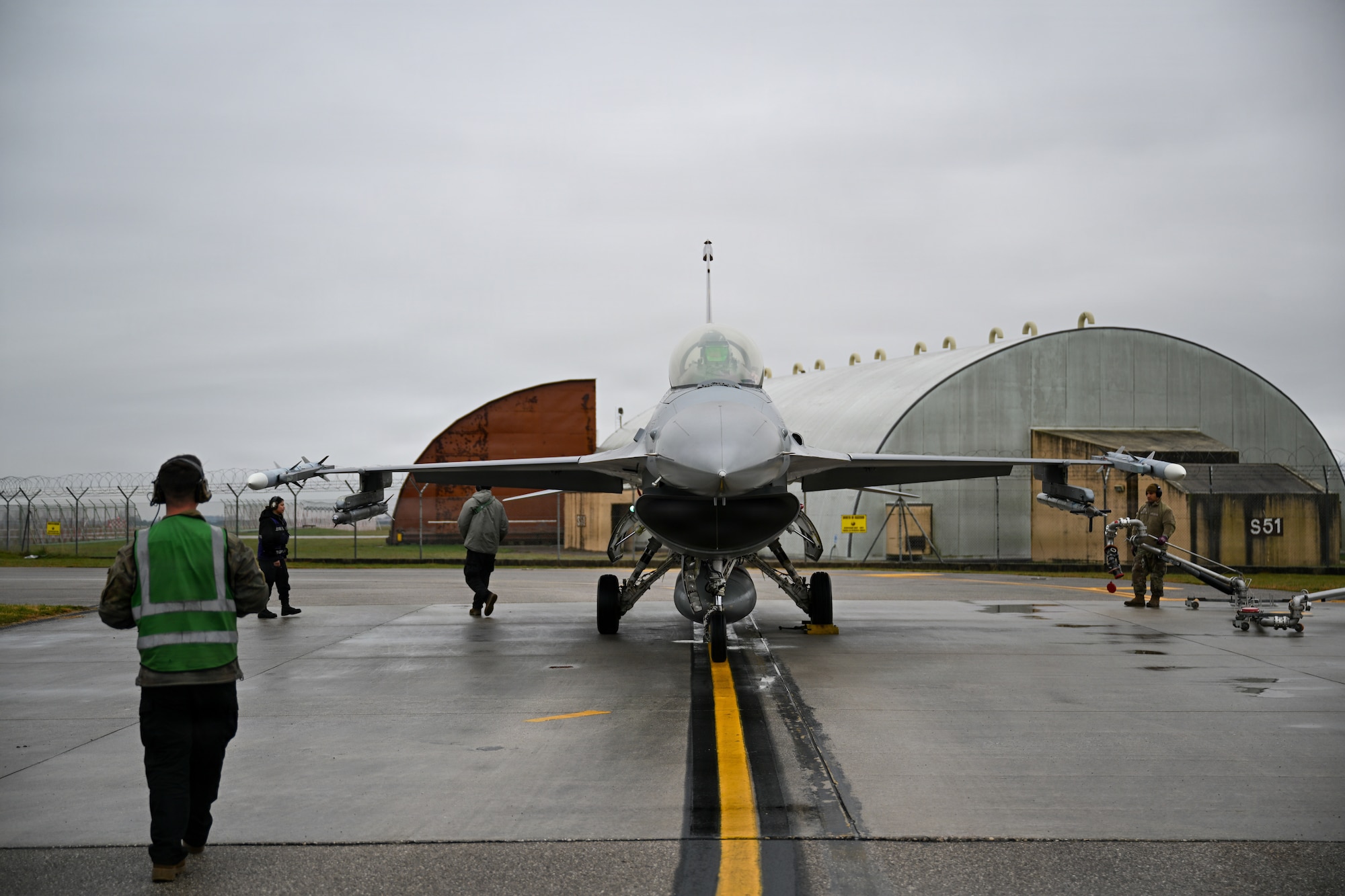 A jet prepares to fly.