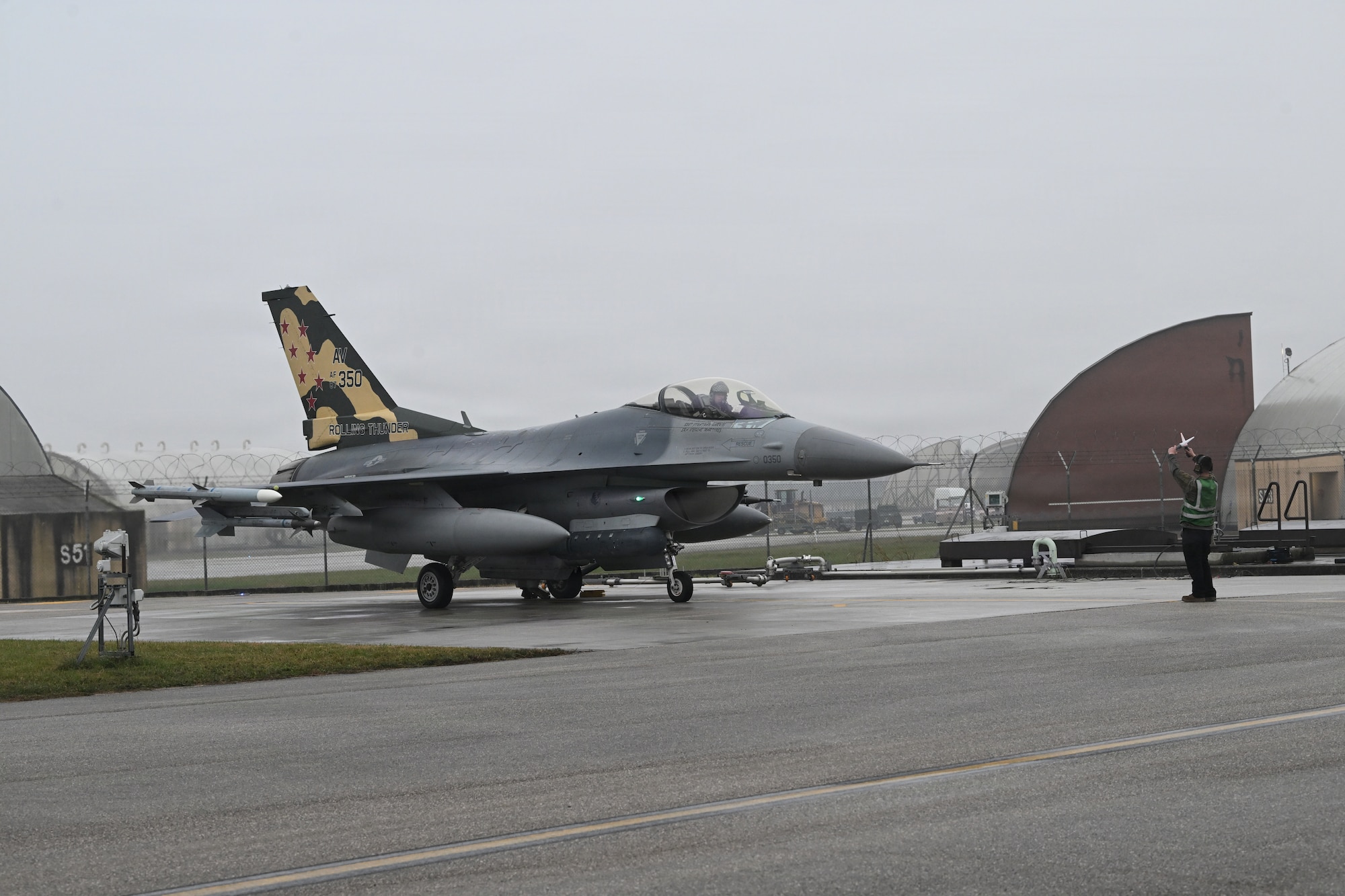 A jet prepares to fly.