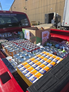 One of many truckloads of food from Supplier Operations (Original Equipment Manufacturer) Directorate delivered to local food bank for Richmond area families.