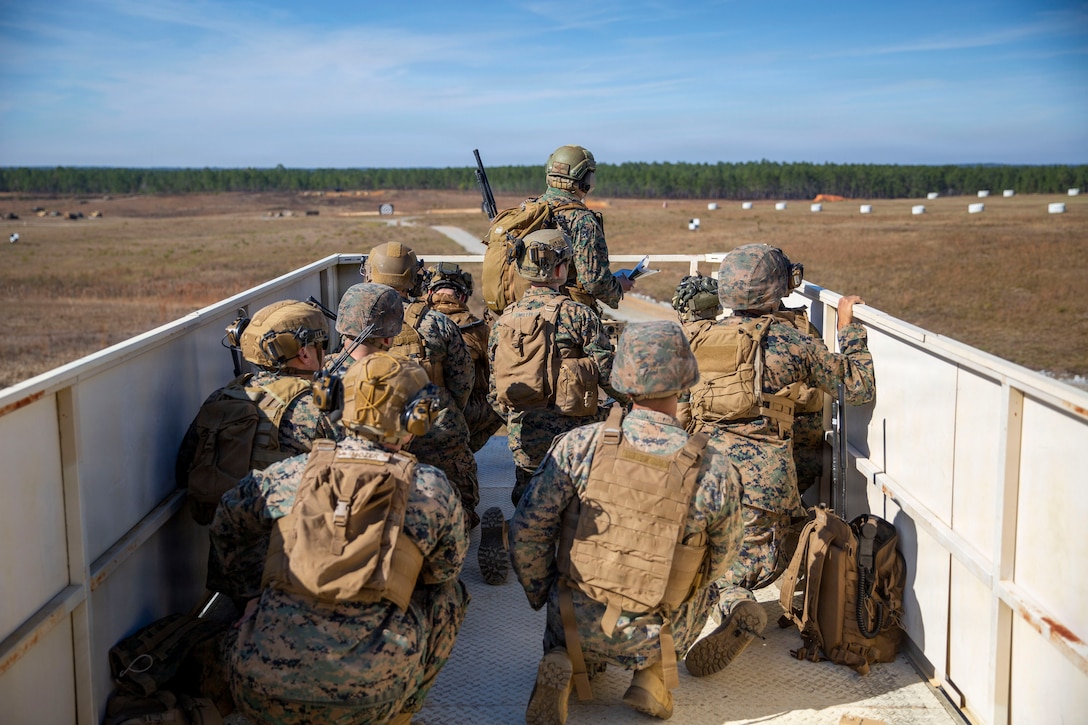 U.S. Marines with 3rd Naval Gunfire Liaison Company, Force Headquarters Group, Marine Forces Reserve, coordinate close air support during a tactical air-control party (TACP) exercise at Rattlesnake Range, Hattiesburg, Mississippi, Dec. 3, 2025. TACP exercises prepare prospective joint terminal attack controllers and joint fires observers for formal schools. (U.S. Marine Corps photos by Lance Cpl. Payton Goodrich)
