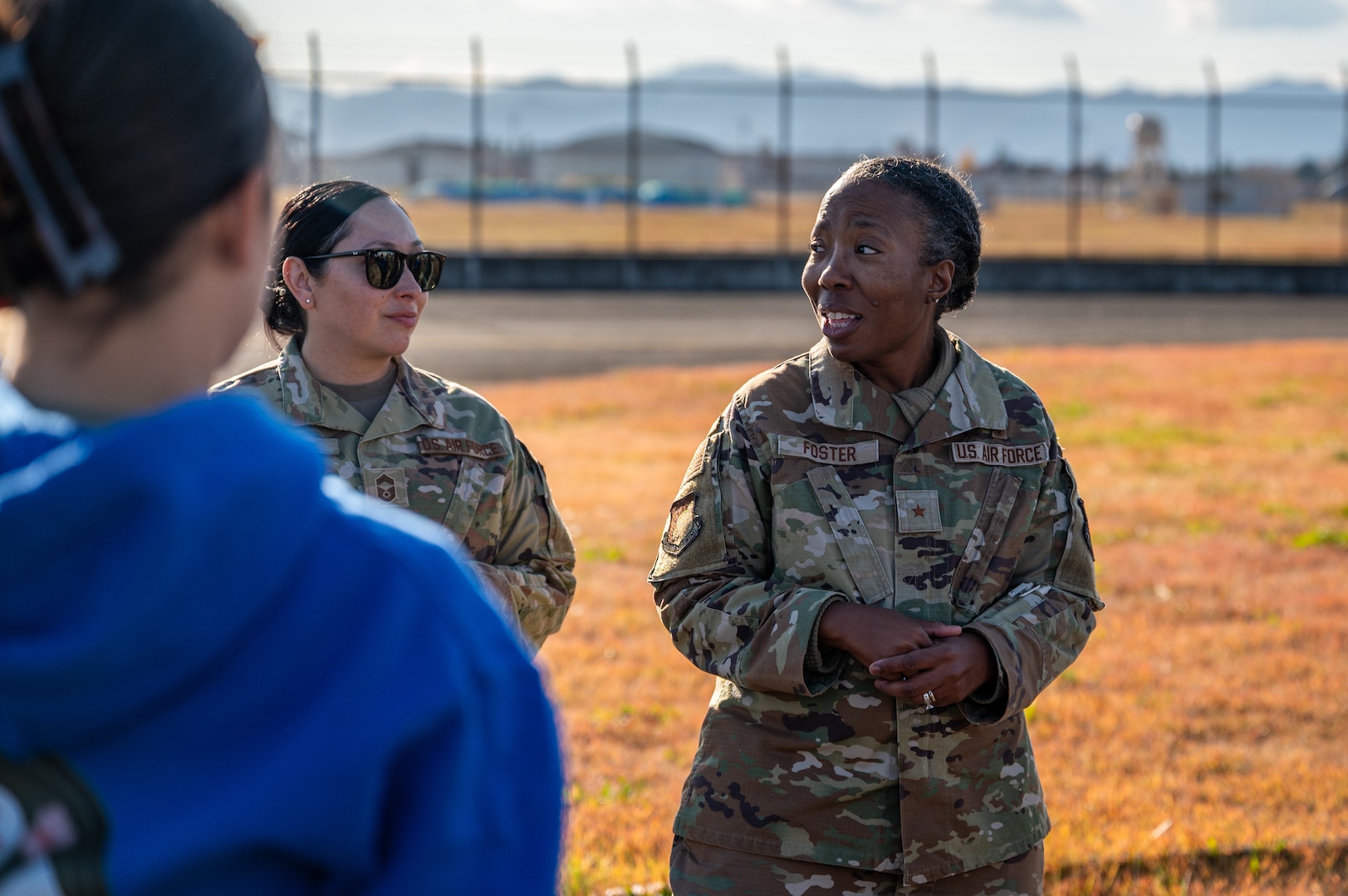 An Airmen gives a speech.
