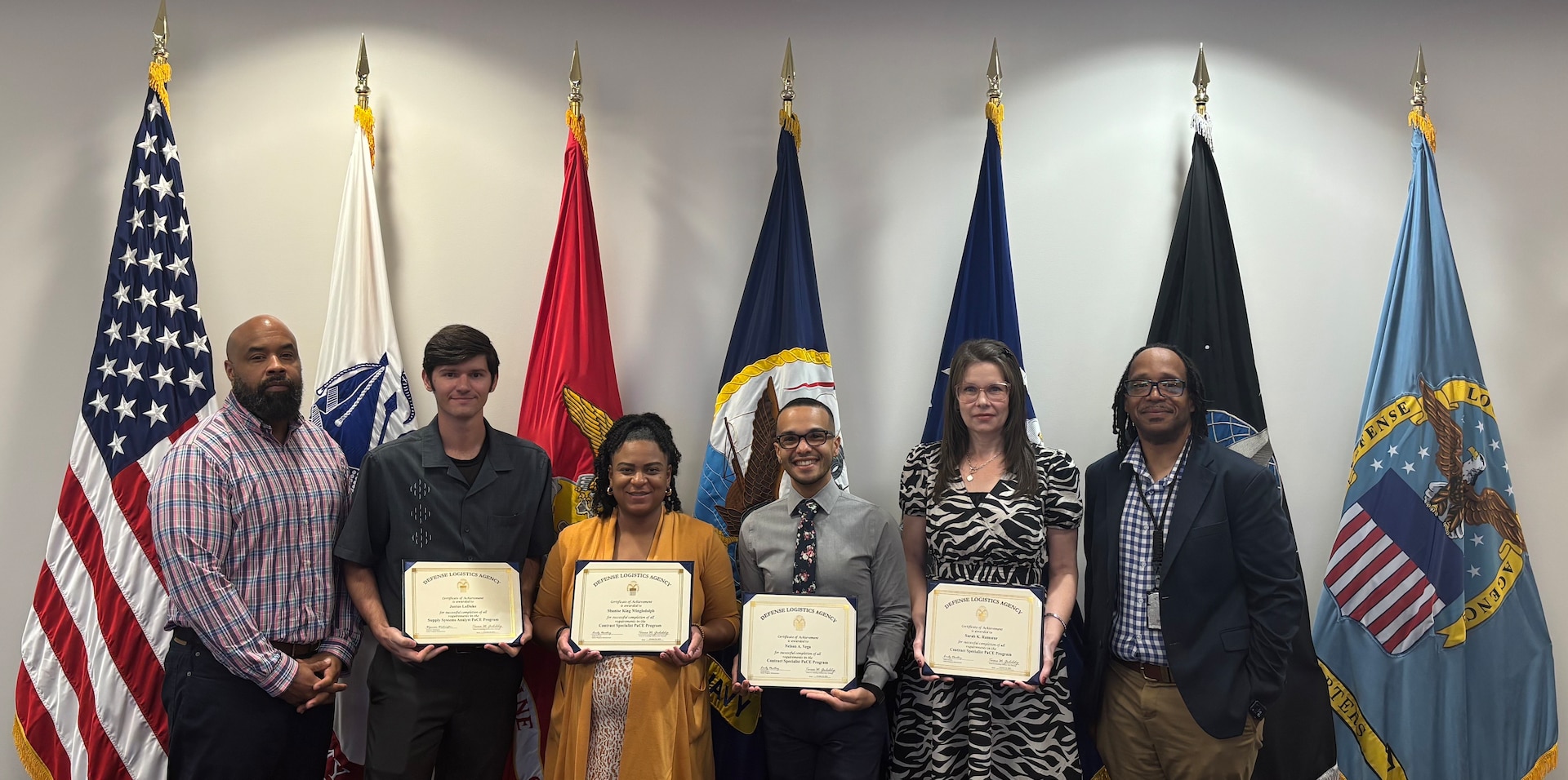 Members of the 2025 graduating class of DLA Energy's Pathways to Career Excellence Program pose for a group photo after their graduation ceremony with program sponsors at San Antonio, Tx., on October 22, 2025.