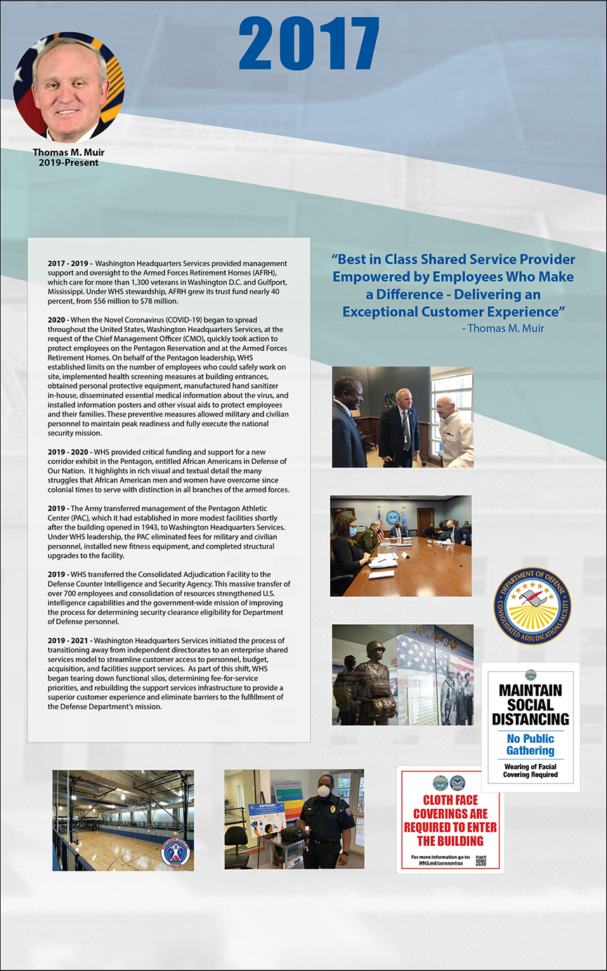 Graphic titled '2017' with text descriptions of highlights from 2017-2021.