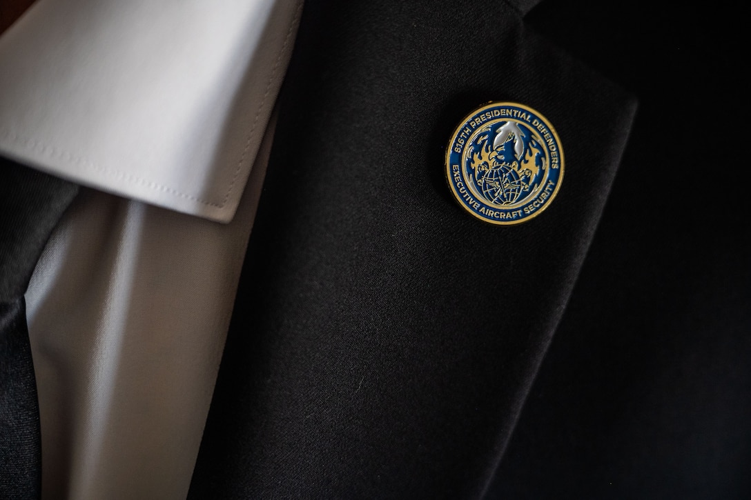 Lapel pin on suit
