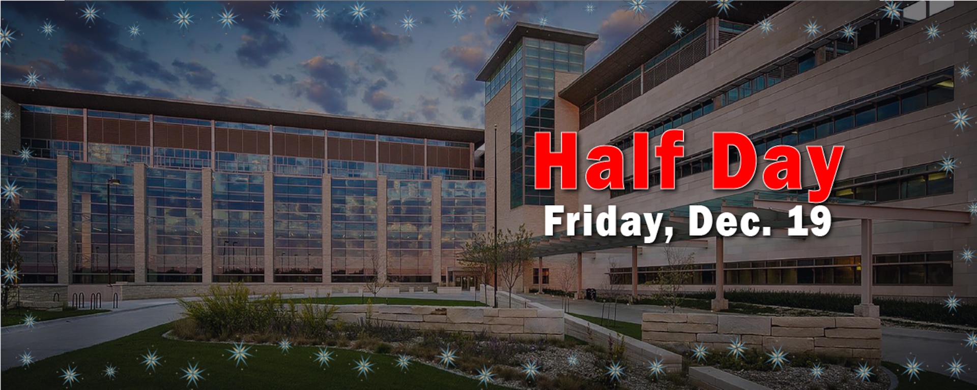 Irwin Army Community Hospital will move to a weekend status on Friday, Dec. 19, beginning at 11:30 a.m. to support a scheduled command event intended to strengthen team cohesion and reinforce organizational readiness. During this time, only the Emergency Department and inpatient care services will remain open.