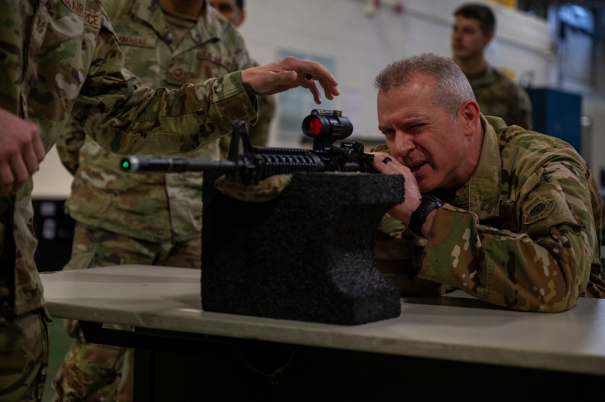 U.S. Air Force Maj. Gen. Charles Bolton, Eighteenth Air Force commander, and Chief Master Sgt. Joseph Arce, 18th AF command chief, recently concluded a visit to Joint Base Lewis-McChord, where they engaged with Airmen and leaders across the 62d Airlift Wing, 627th Air Base Group and other units.
