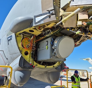 The Active Electronically Scanned Array (AESA) radar is installed on a B-52 Stratofortress