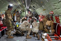 A group of 59th Medical Wing Airmen place a simulated patient and secure their liter onto a KC-135 Stratotanker, Joint Base San Antonio-Kelly Field Annex, Texas, June 18, 2024.