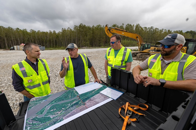 Kansas City District staff going over mapped locations to tour.