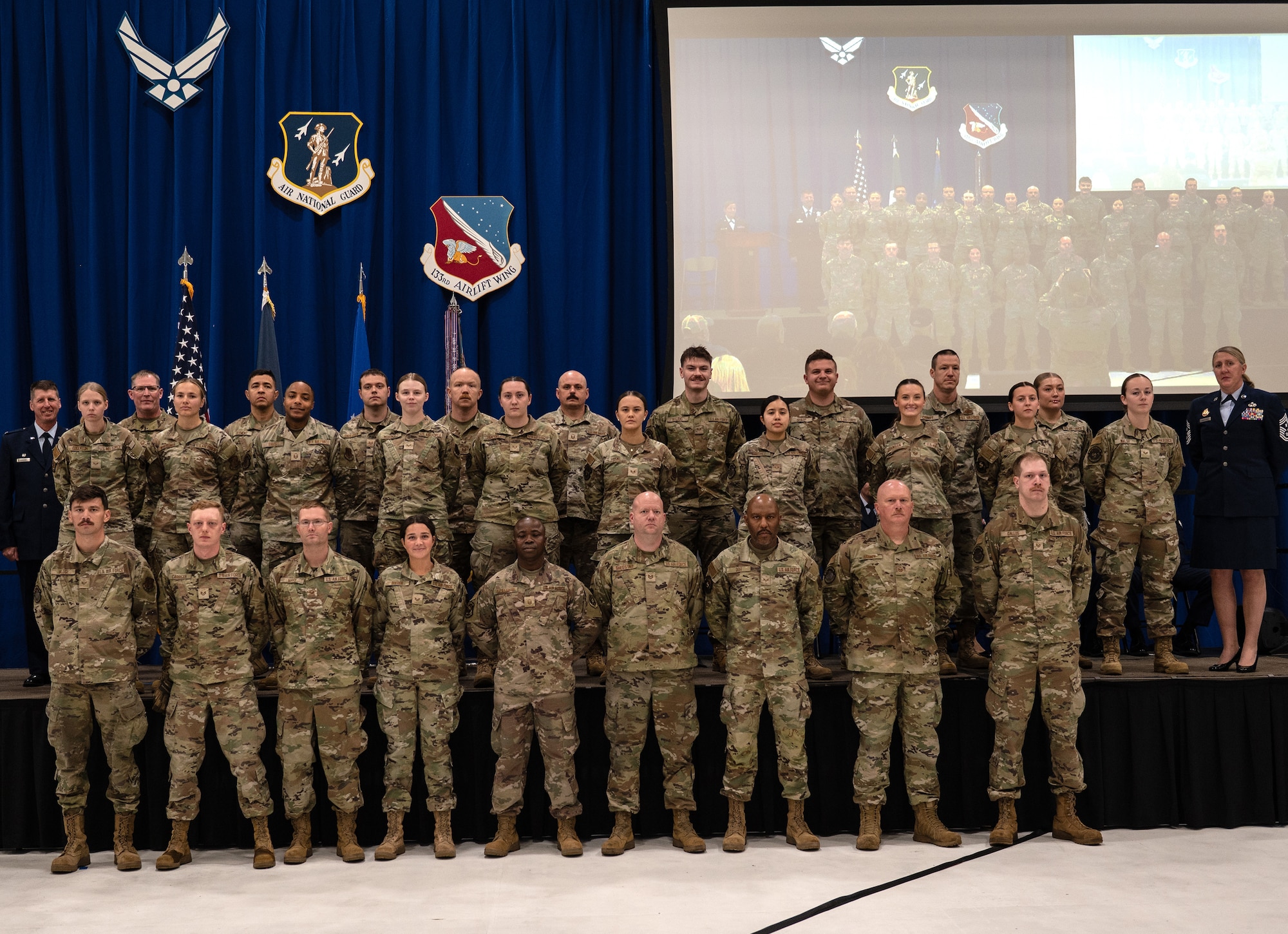 U.S. Air Force Airmen from the 133rd Airlift Wing are awarded the Gallant Unit Citation in St. Paul, Minn., Dec. 6, 2025.