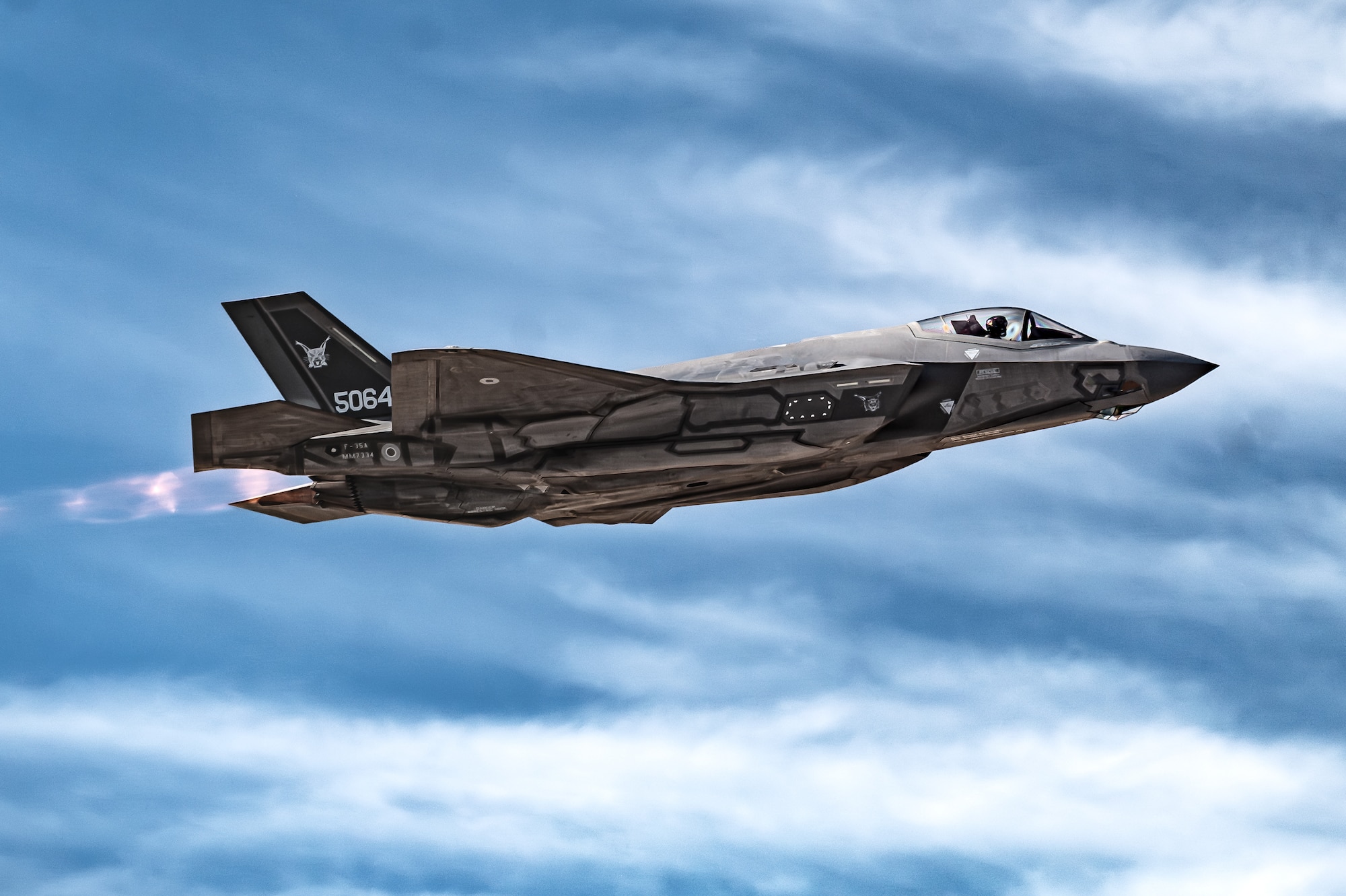 A U.S. Air Force F-35A Lightning II, assigned to the 56th Fighter Wing, takes flight