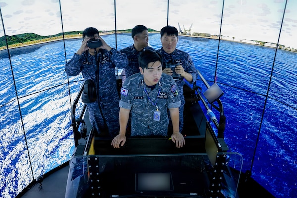 Crew members assigned to the Republic of Korea (ROK) Submarine Ahn Mu (SS 085) participate in a submarine training evolution during a visit to Naval Submarine Training Center Pacific (NSTCP) Detachment Guam, Dec. 1, 2025.