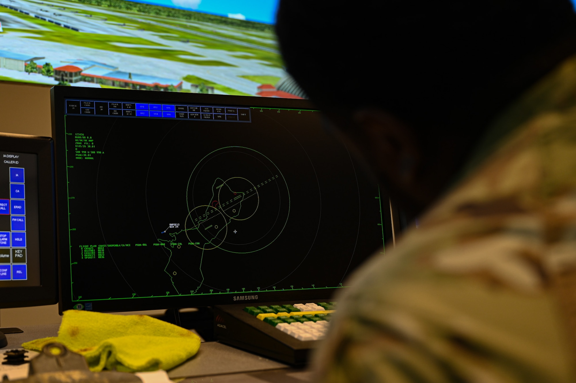 A member from the 36th Operational Support Squadron signs a checklist before beginning training with Airmen from the 11th Combat Air Base Squadron at Anderson Air Base, Guam, Oct. 2, 2025.