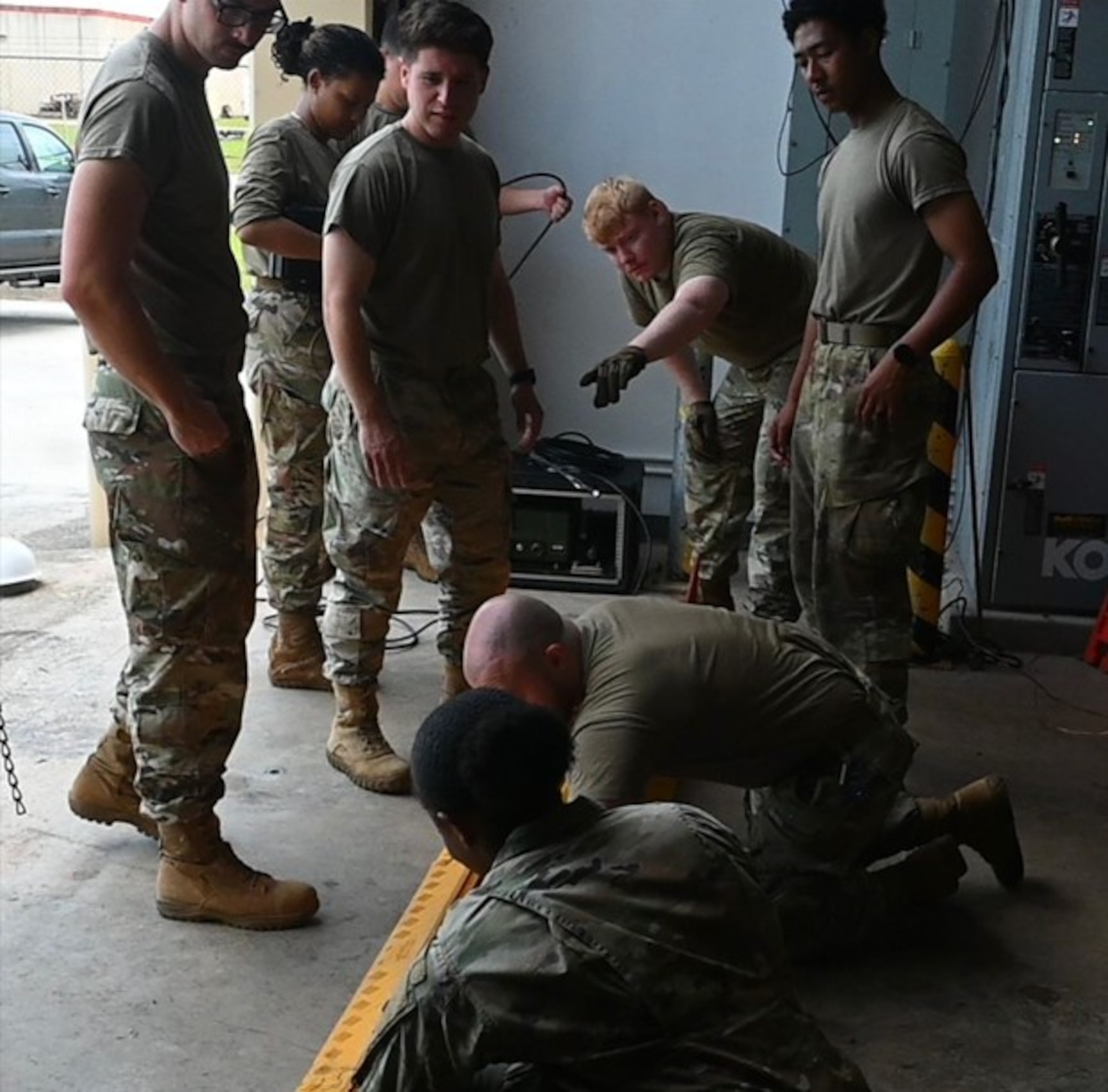 U.S. Air Force Airmen with the 51st Combat Communications Squadron train before participating in exercise Noble Skywave at Andersen Air Force Base, Guam, Oct. 20, 2025.