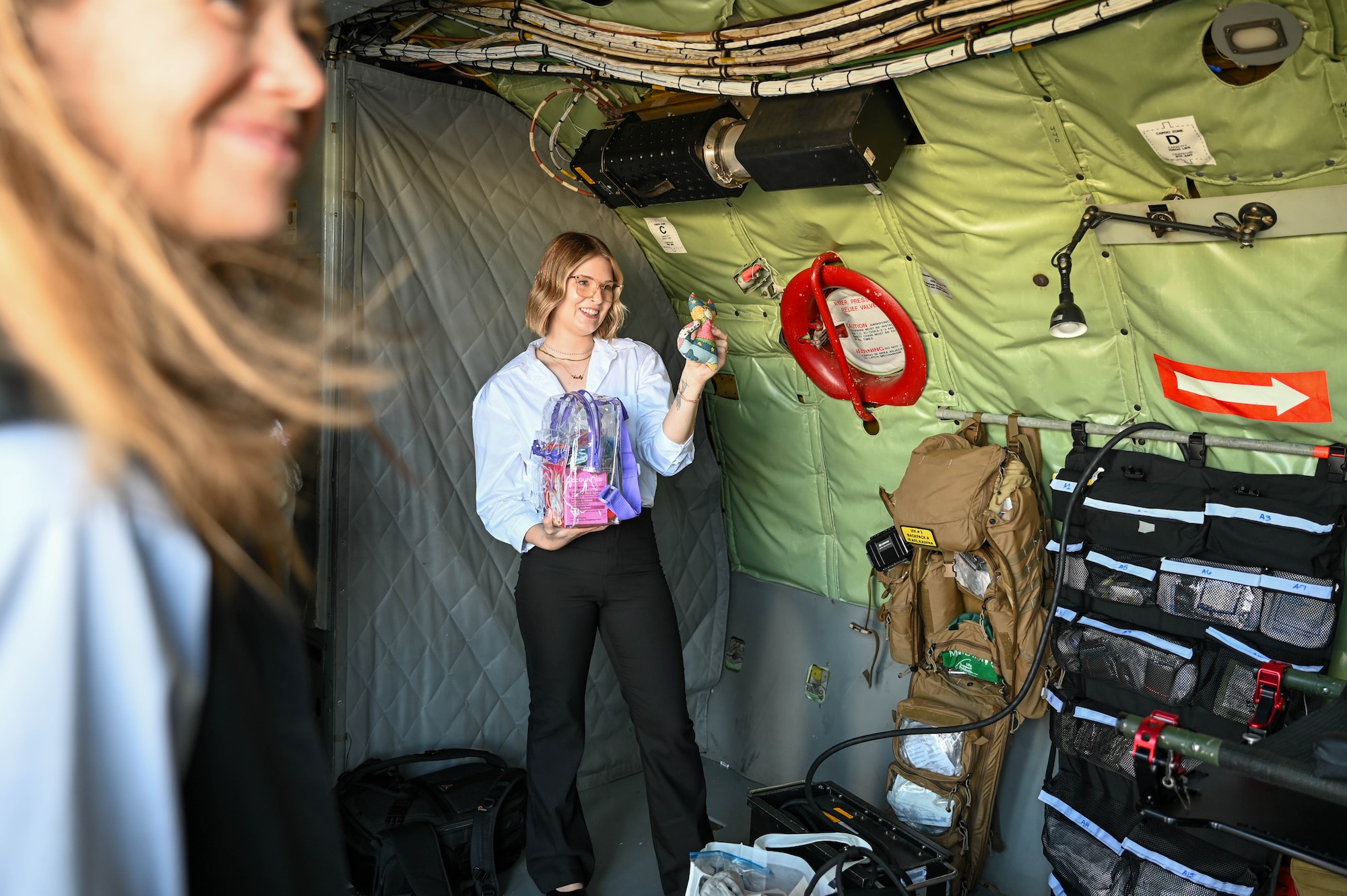 Civilian gives speech.