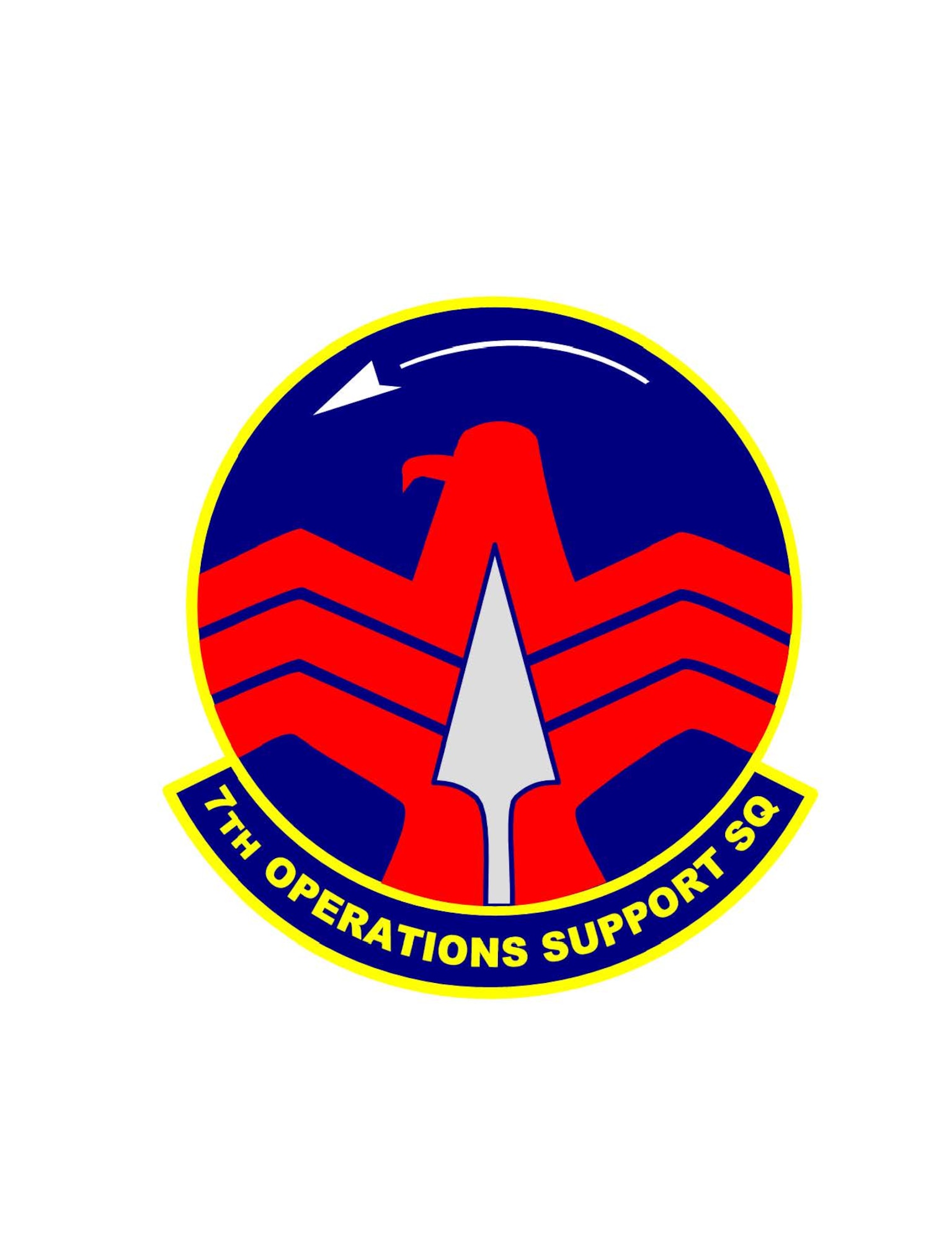 7th Operations Support Squadron shield (color), provided by 7th Bomb Wing Public Affairs.
