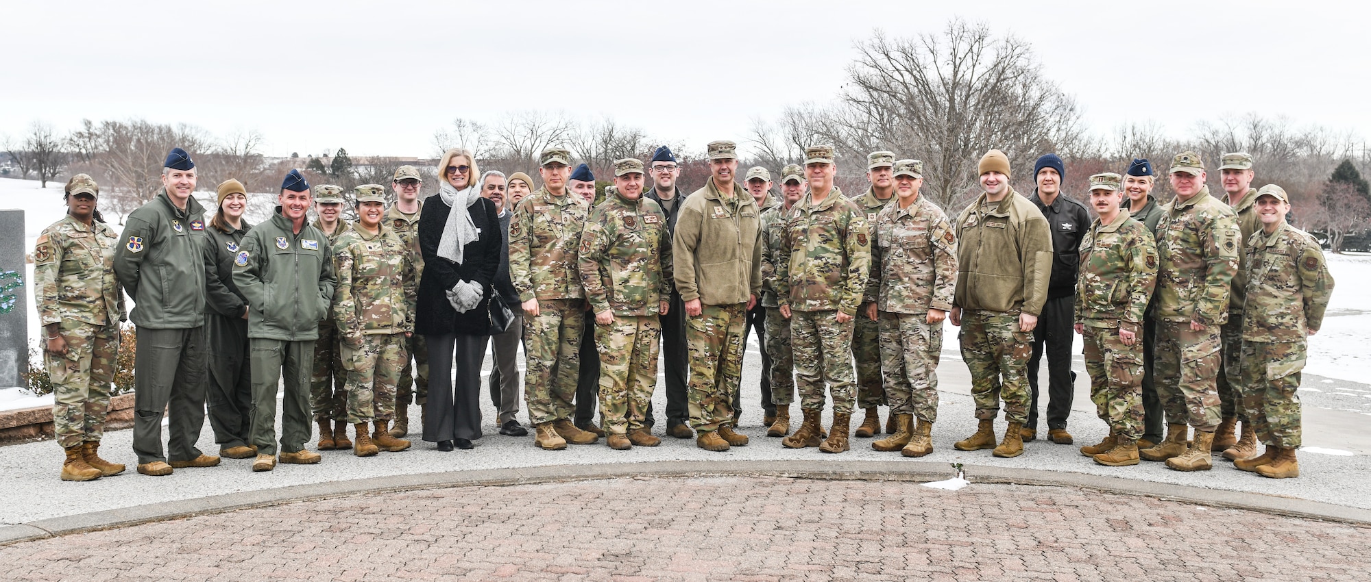 A group photo with Air Force Global Strike Command, Eighth Air Force, and 95th Wing leadership