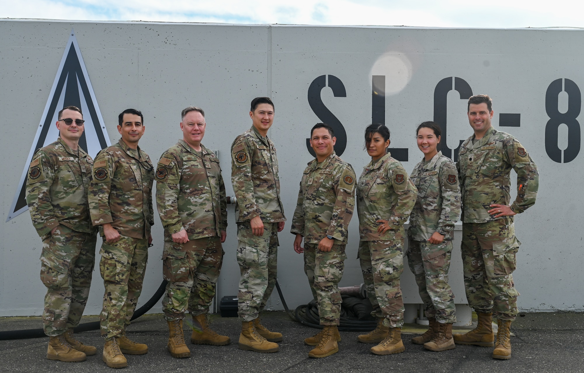 U.S. Air Force 9th Combat Operation Squadron members pose for a group photo.