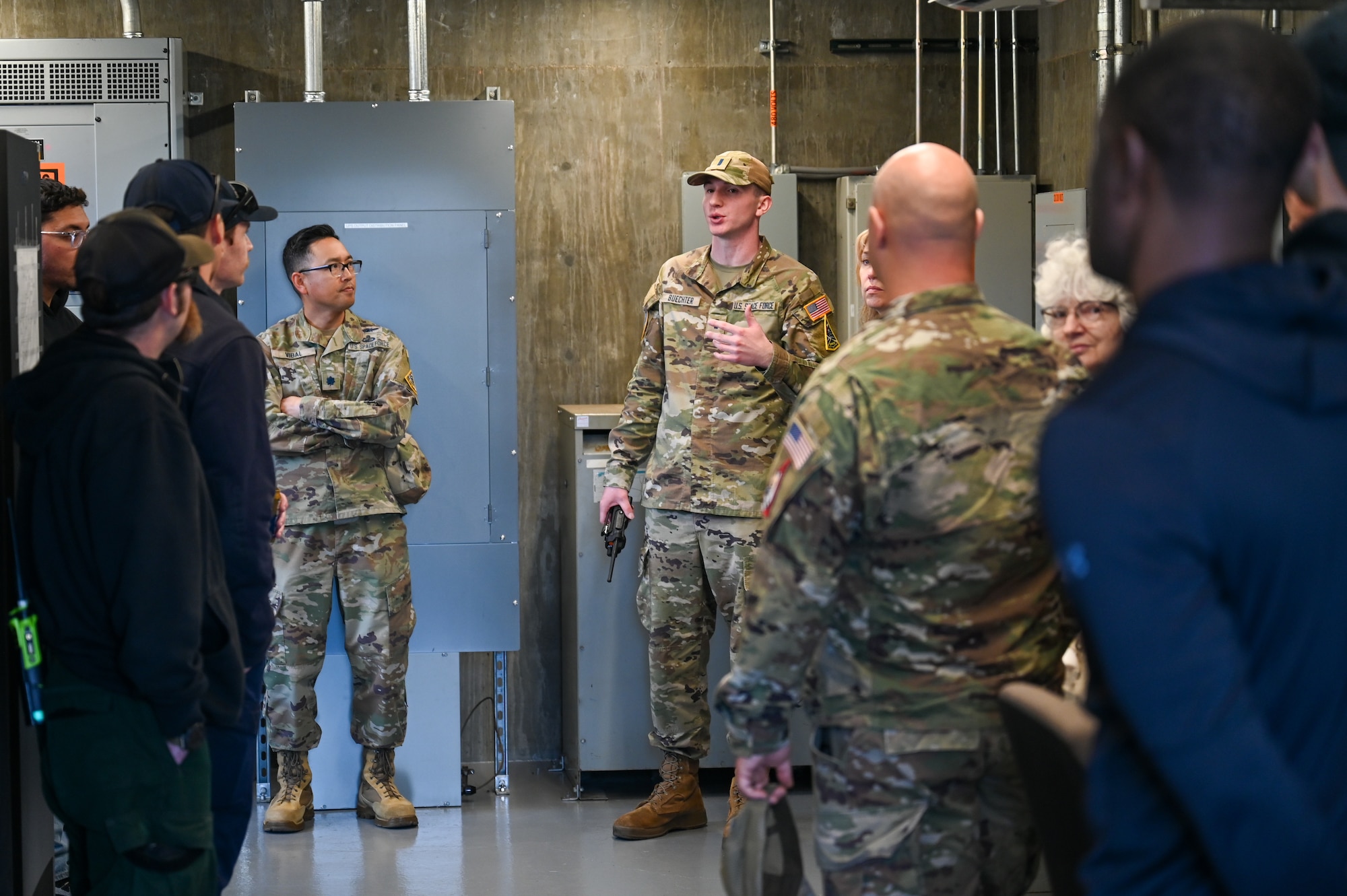 U.S. Space Force 1st Lt. Pavel Beuchter, 2nd Range Operation Squadron mission integrator, describes the functions of Space Launch Complex 8 during a Guardian Nexus Tour.