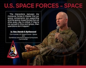 Lt. Gen. Dennis Bythewood discussed how S4S delivers space superiority through integration and execution during a fireside chat with CFC Commander Lt. Gen. Greg Gagnon at the @Space Force Association’s Conference in Orlando.