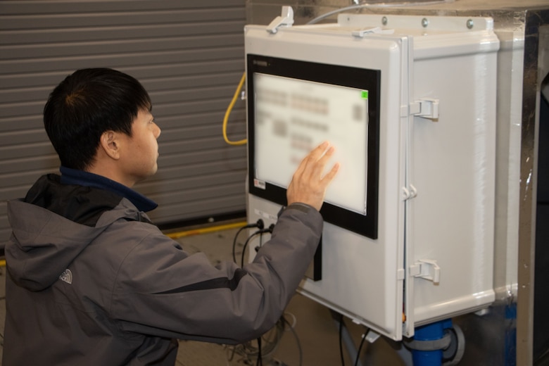 ERDC Researcher Dr. Andy Hur makes adjustments to the controls of the Heat Driven Atmospheric Water Generation (HeatDAWG) proof-of-concept experimentation apparatus located at ERDC’s Construction Engineering Research Laboratory in Champaign, Illinois.