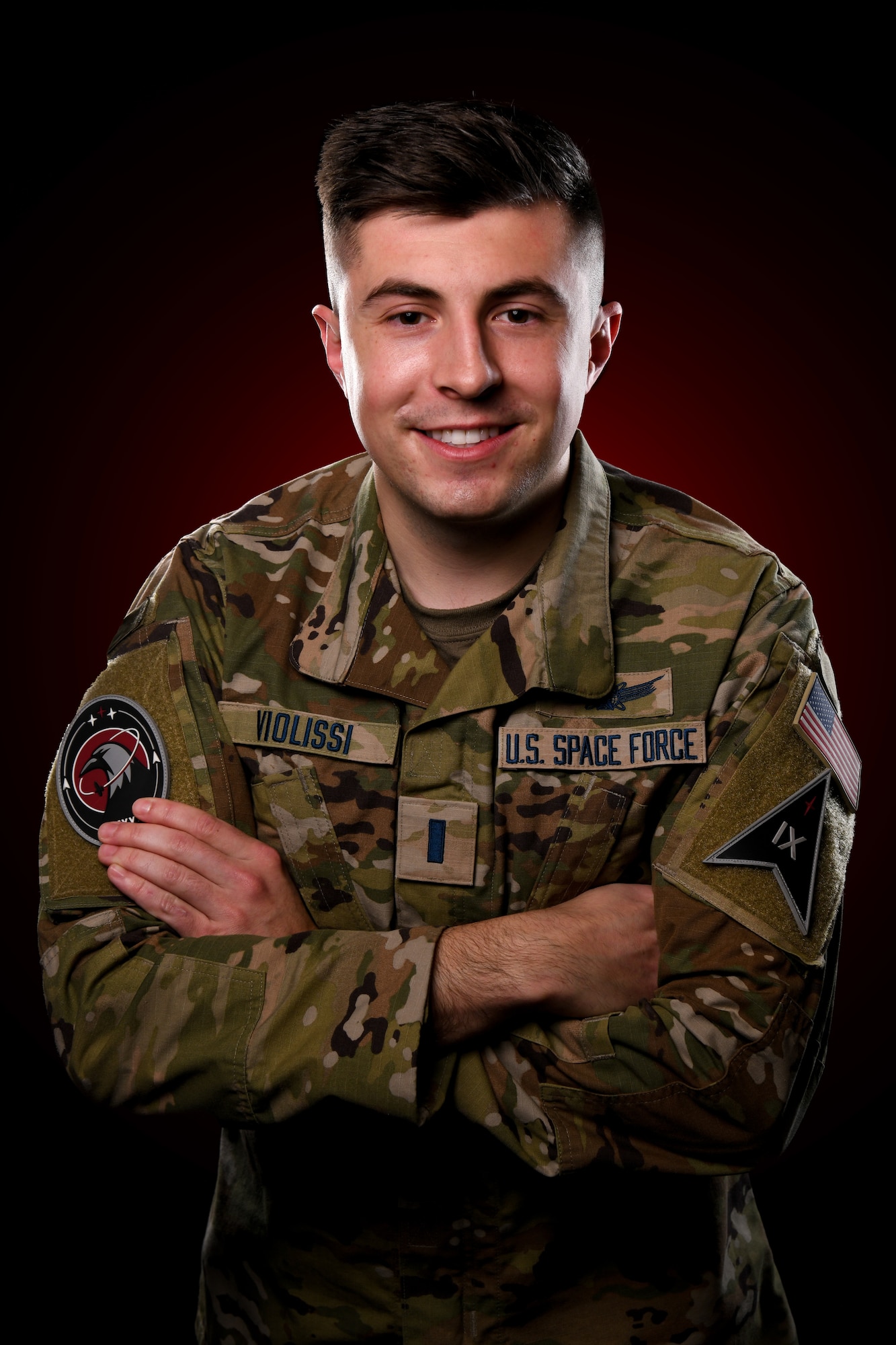 U.S. Space Force 1st Lt. Nickolas Violissi, 3rd Space Operations engagement team commander, poses for a photo.