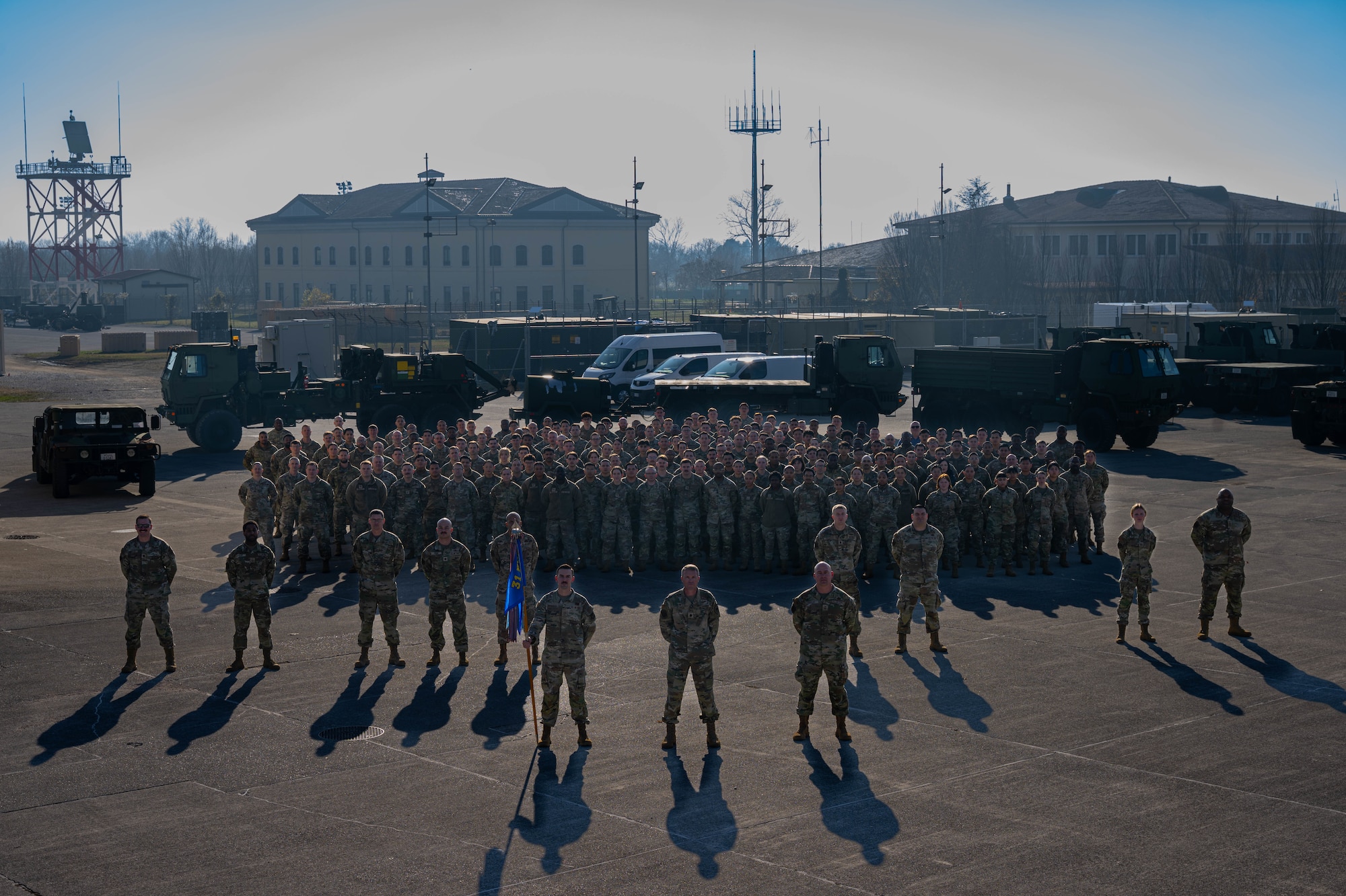 Airmen take a group photo.