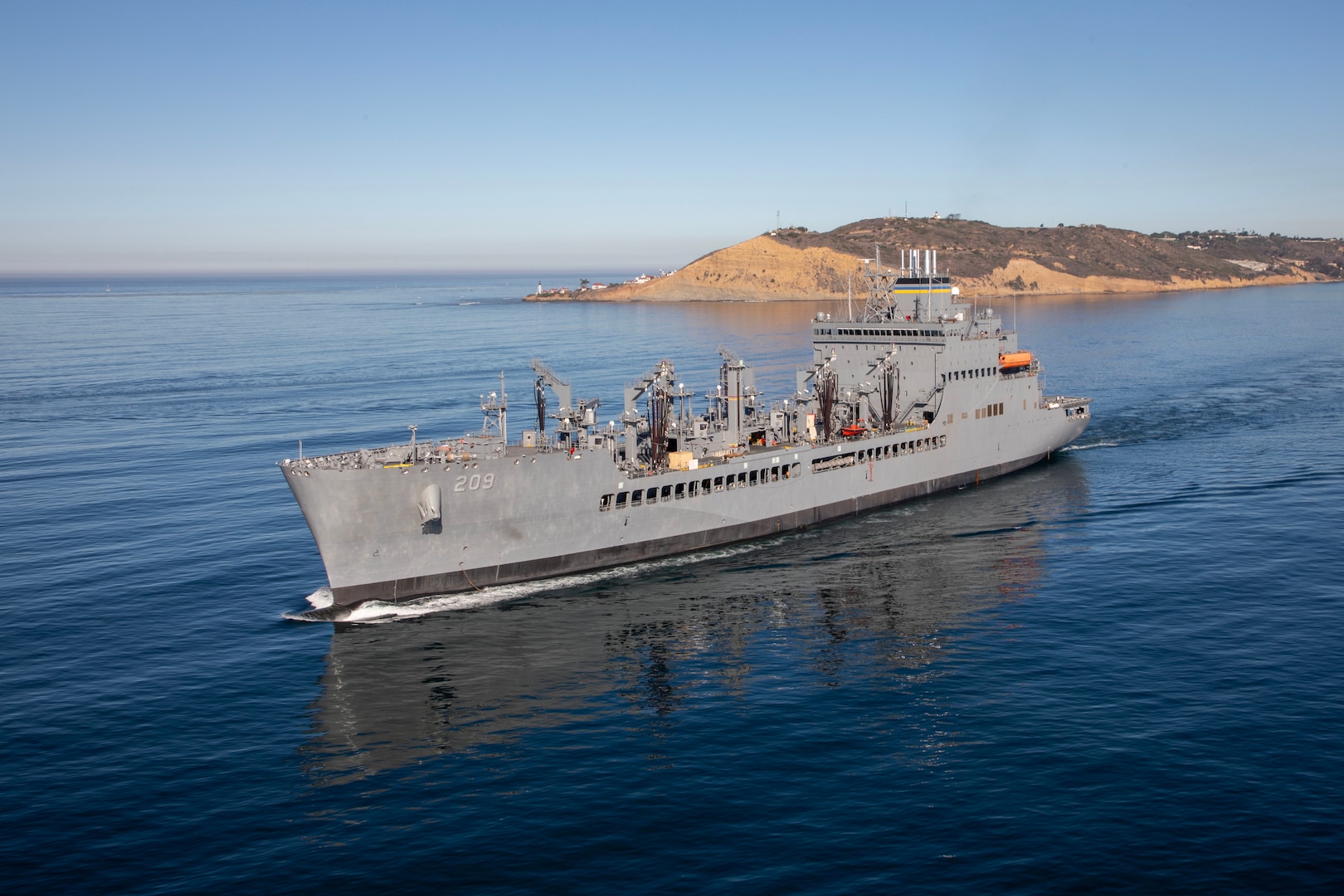 Oct. 25, 2025 - San Diego, Calif. USNS Lucy Stone (T-AO 209), a John Lewis-class fleet replenishment oiler, conducted integrated sea trials to assess the ship’s readiness and capability prior to acceptance trials and delivery to the Navy.