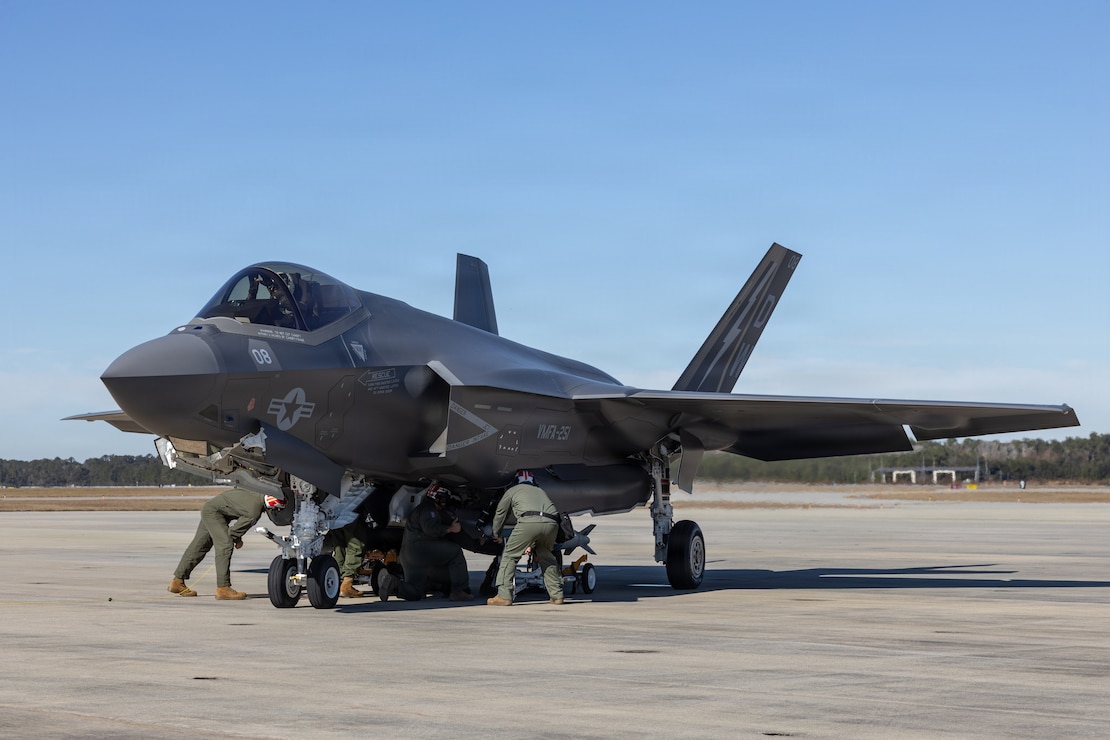 MALS-14 conducted ordnance and refueling training to increase unit proficiency and evaluate their performance of logistical functions in distributed environments. (U.S. Marine Corps photo by Lance Cpl. Donovan Pimentel)