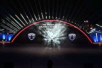The U.S. Air Force Honor Guard Drill Team rehearses for Qatar’s International Festival of Military Music and Marching in Doha, Qatar, Dec. 15, 2025.