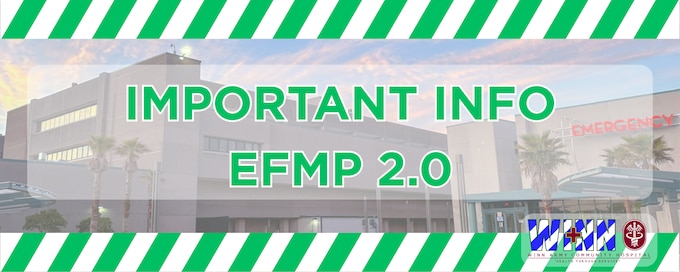 eEFMP 2.0 Update: Incomplete Packets
We moved to the new eEFMP 2.0 database in October.

If you had an incomplete packet (started but not finished in 1.0): These packets did not transfer. We are working on a fix, but you must restart your packet in eEFMP 2.0 to move forward. We apologize for the frustration.

Next step: Please schedule an appointment with your dependent's primary care manager to restart the process.
If your packet was complete in 1.0: It should be in 2.0. Please log in and verify it is there.