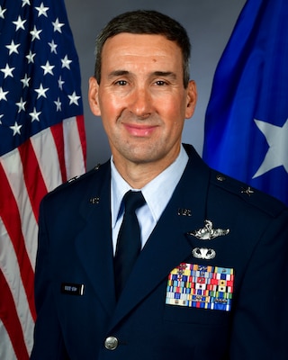U.S. Air Force Brig. Gen. Michael Ferrario, the assistant adjutant general-air assigned to Joint Forces Headquarters-South Carolina, poses for a photo at McEntire Joint National Guard Base, Oct. 17, 2025.