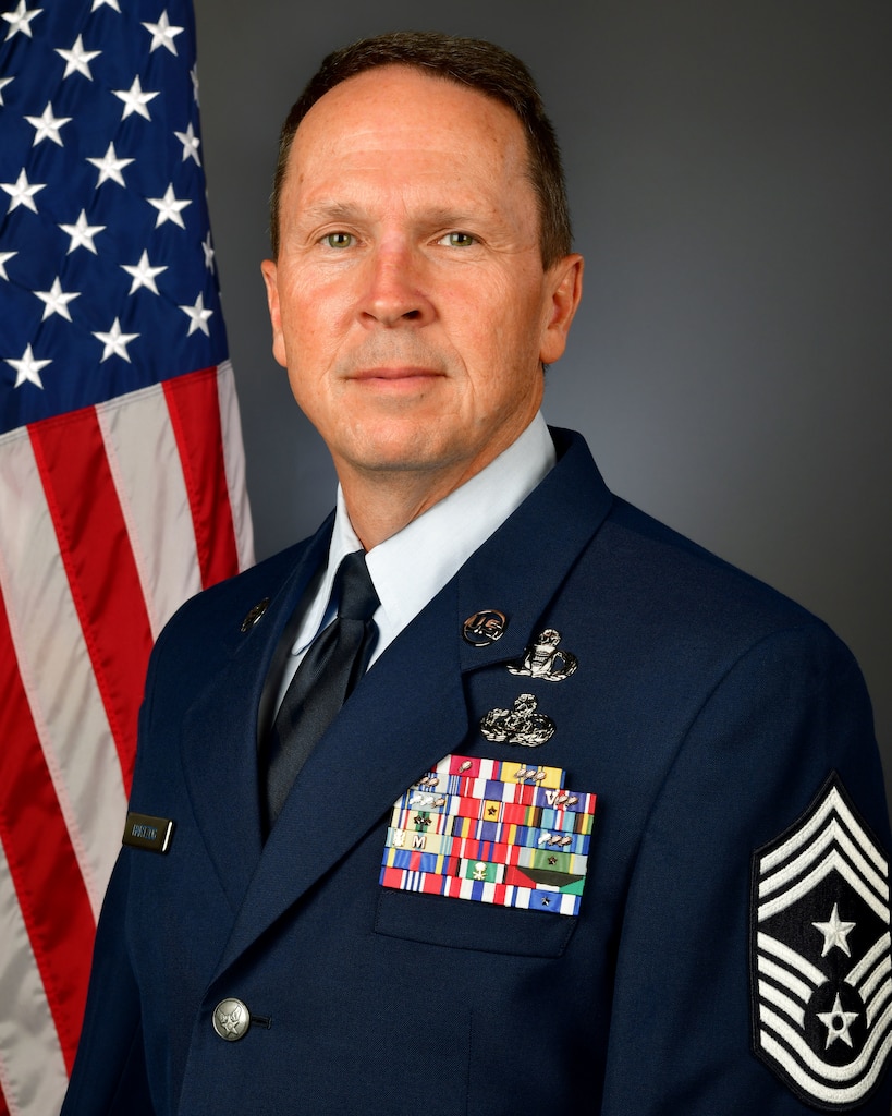 Portrait of U.S. Air Force Chief Master Sgt. Robert Hartzog, the 169th Fighter Wing command chief at McEntire Joint National Guard Base, South Carolina Air National Guard, June 12, 2024.