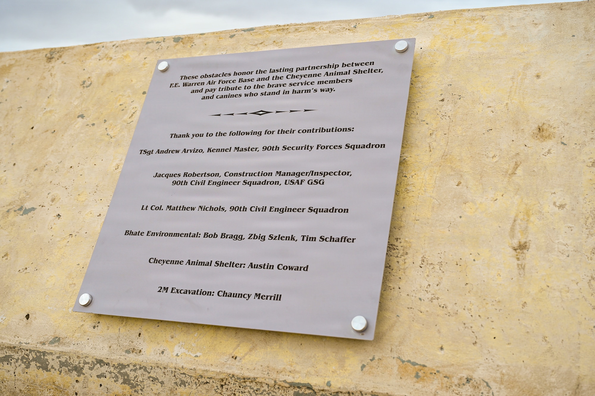 Through the partnership between 90 SFS, CAS and Bhate Environmental Associates, decommissioned MWD training obstacles from F.E. Warren Air Force Base were repurposed to revitalize the shelter’s aging dog park and benefit the Cheyenne community.