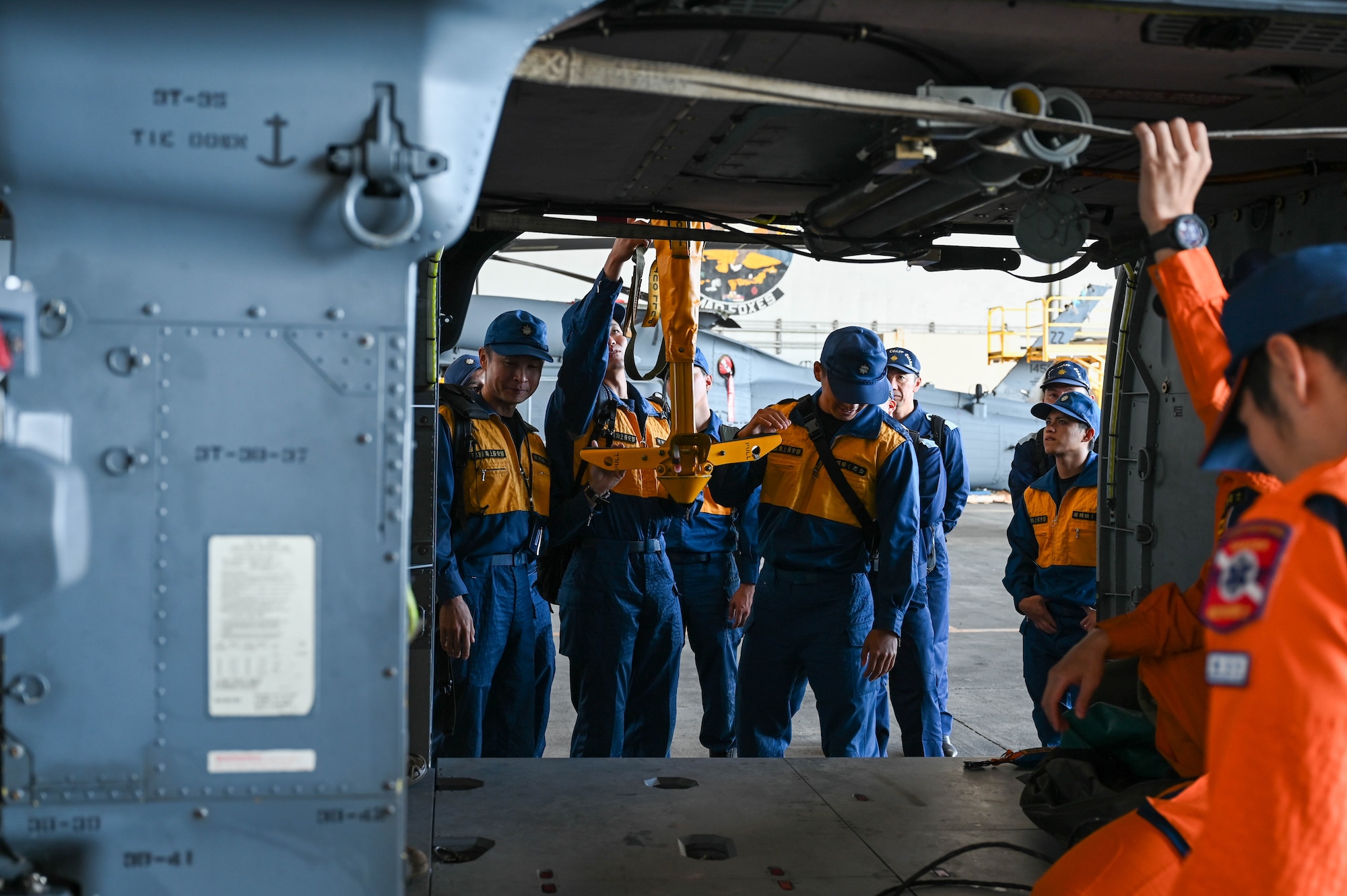 Local coast guard looks at gear.