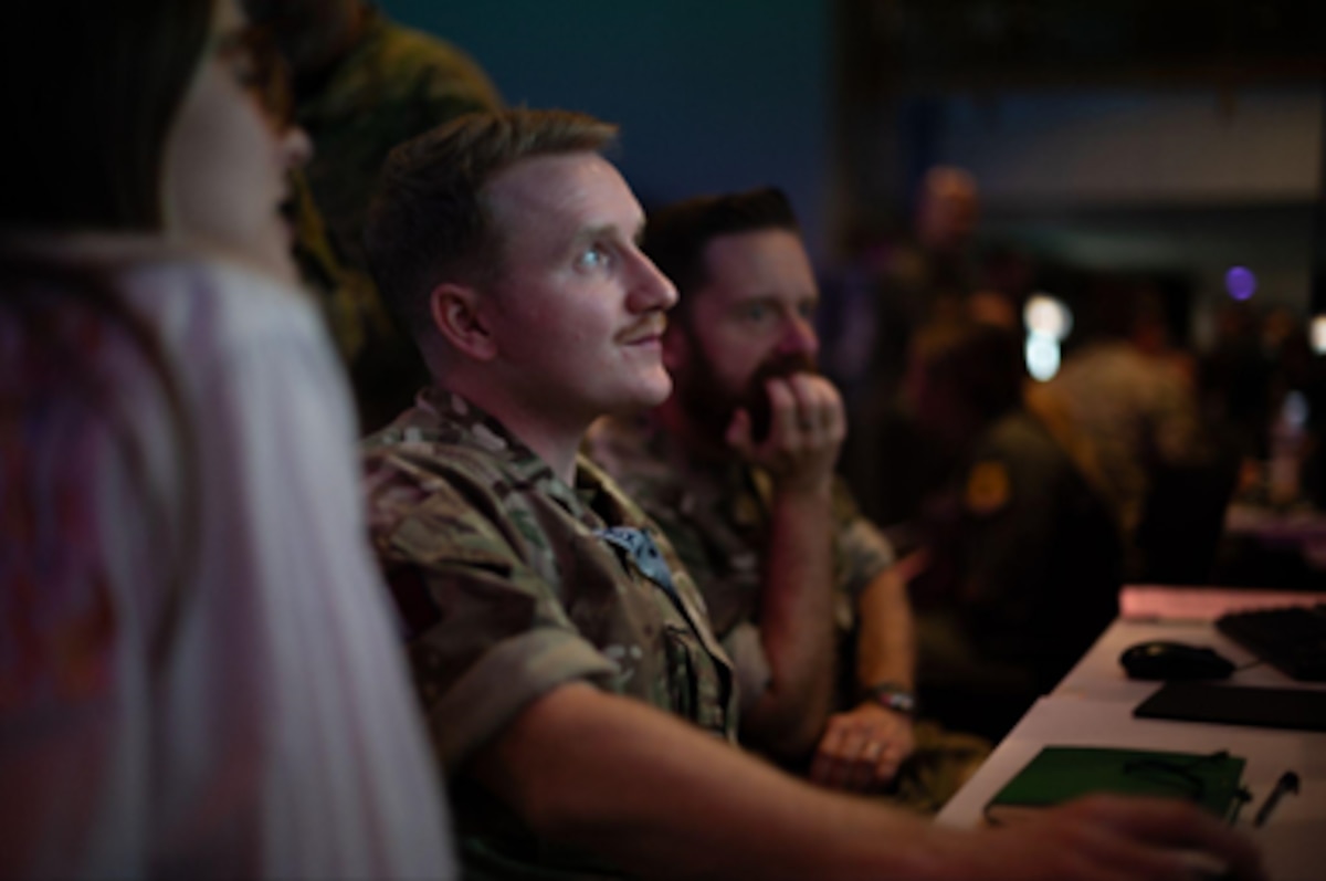 photo of RAF personnel working on computers